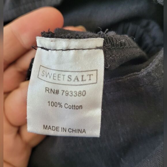 Sweet Salt Black Cotton Overalls Jumpsuit Muslin Lightweight Oversized Casual XS - Picture 9 of 9